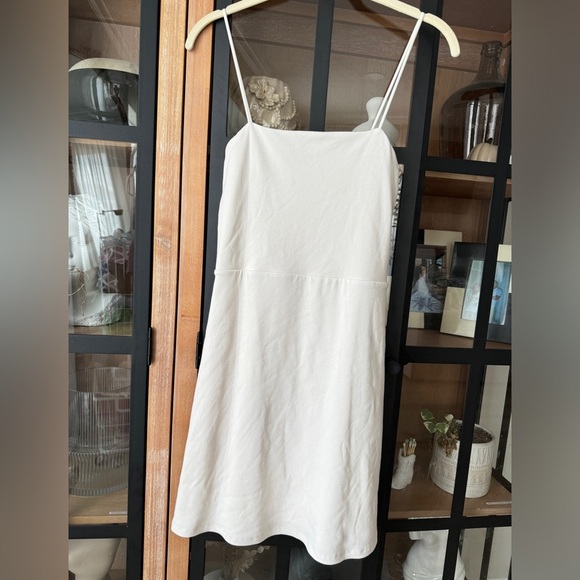 Abercrombie & Fitch Dresses & Skirts - Abercrombie ribbed mini dress square neck lined stretchy fit & flare ivory tank